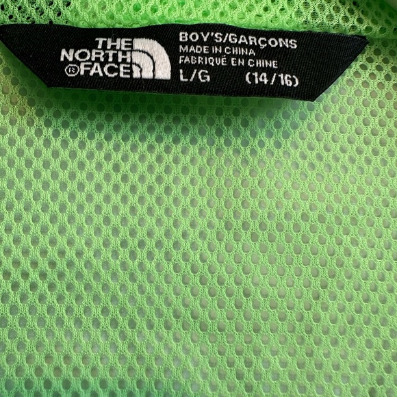 The North Face, size 14/16 boys wind breaker, color blue/lime green. - Picture 5 of 6